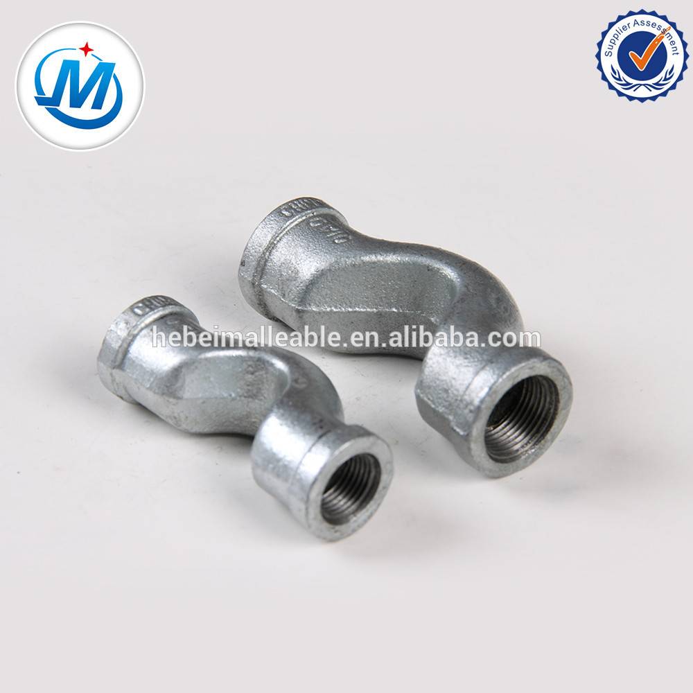 BV/ISO Malleable Galvanized Iron Pipe Fittings Iron Plumbing Beaded/banded Crossovers
