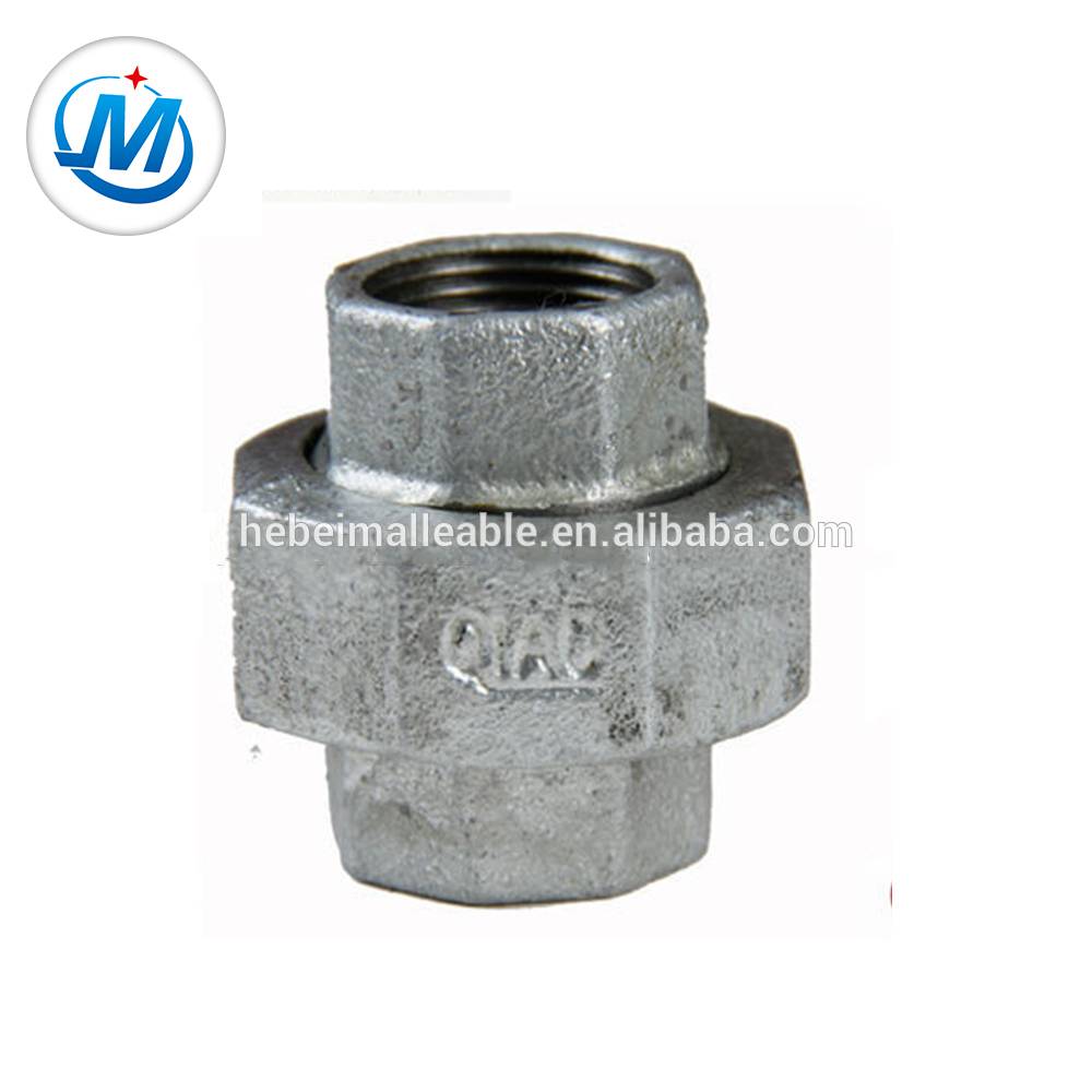 NPT Standard galvanized Malleable iron pipe fitting conical Joint union
