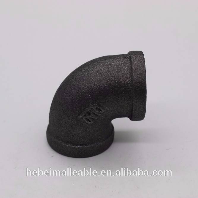 black malleable cast iron elbow
