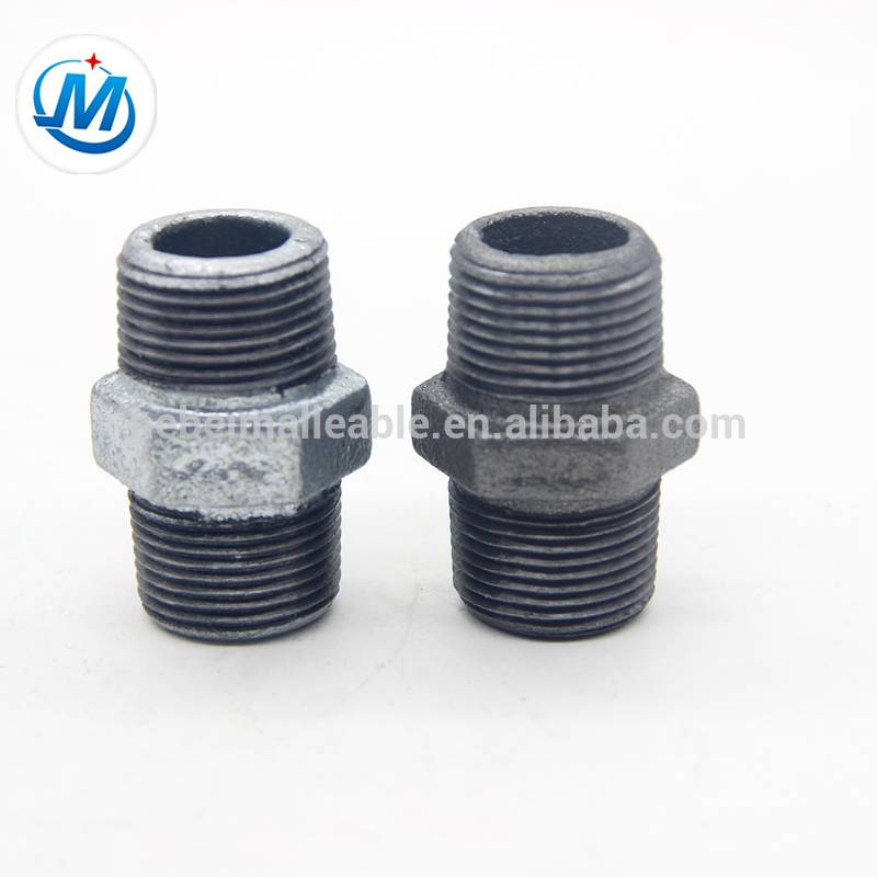 Newly Arrival Barb Hose Tail Connector - malleable cast iron pipe fittings black hexagon nipple equal – Jinmai Casting