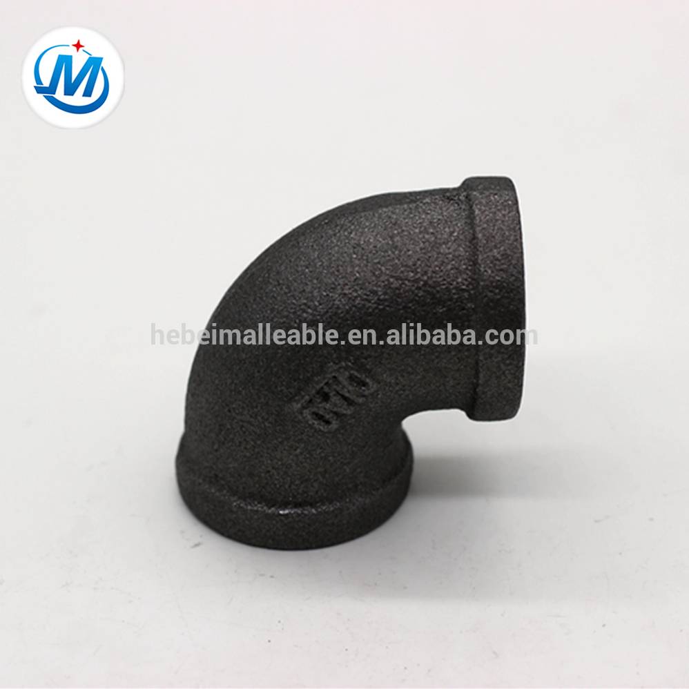 NPT female screwed black malleable iron pipe fitting cast test elbow