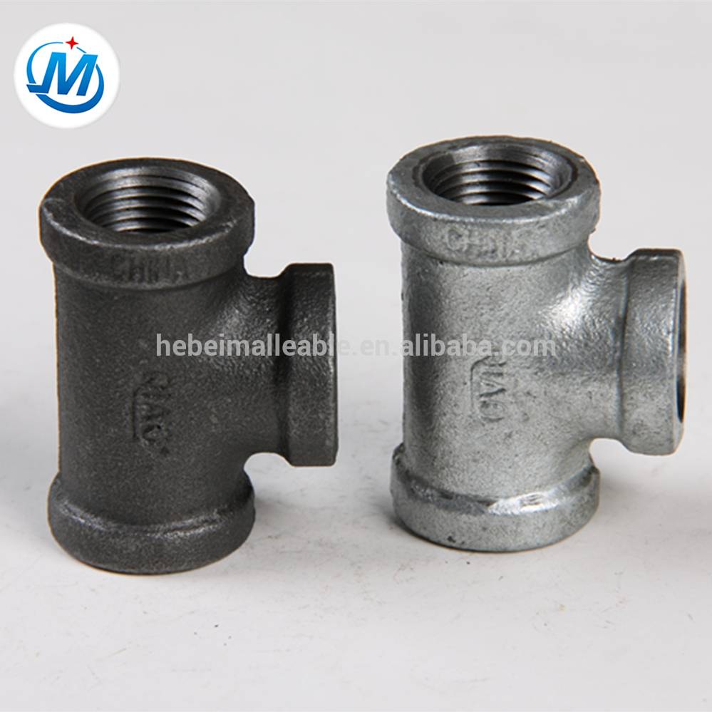 high quality malleable iron pipe fittings hydraulic fitting tee