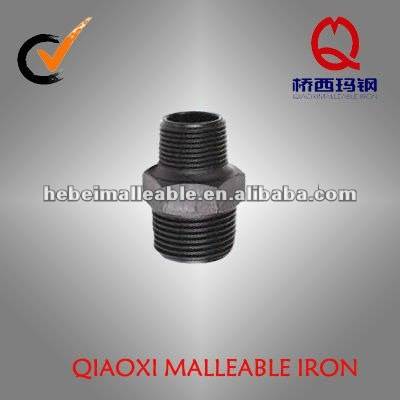 BS male threaded galvanized reducing malleable iron pipe fitting hex nipple