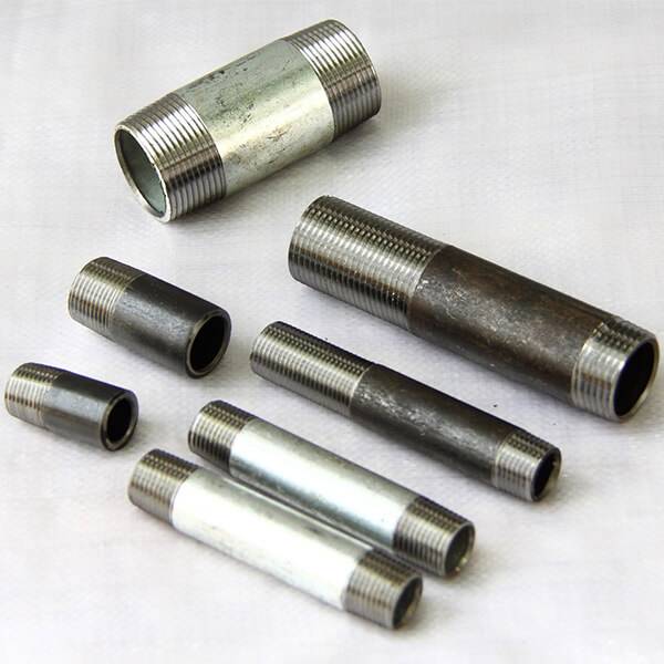 SCH 40 steel pipe fitting BS threaded pipe nipples