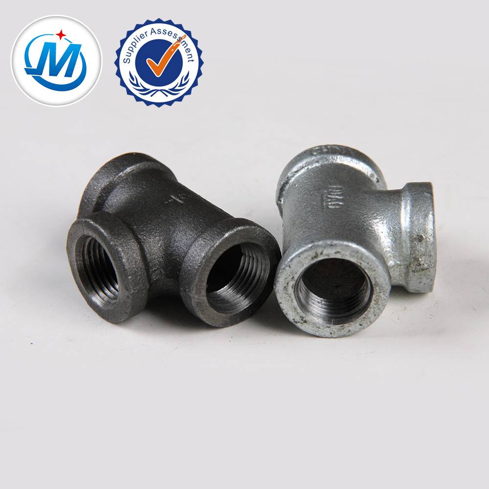 malleable iron pipe fitting bs npt cast banded tee