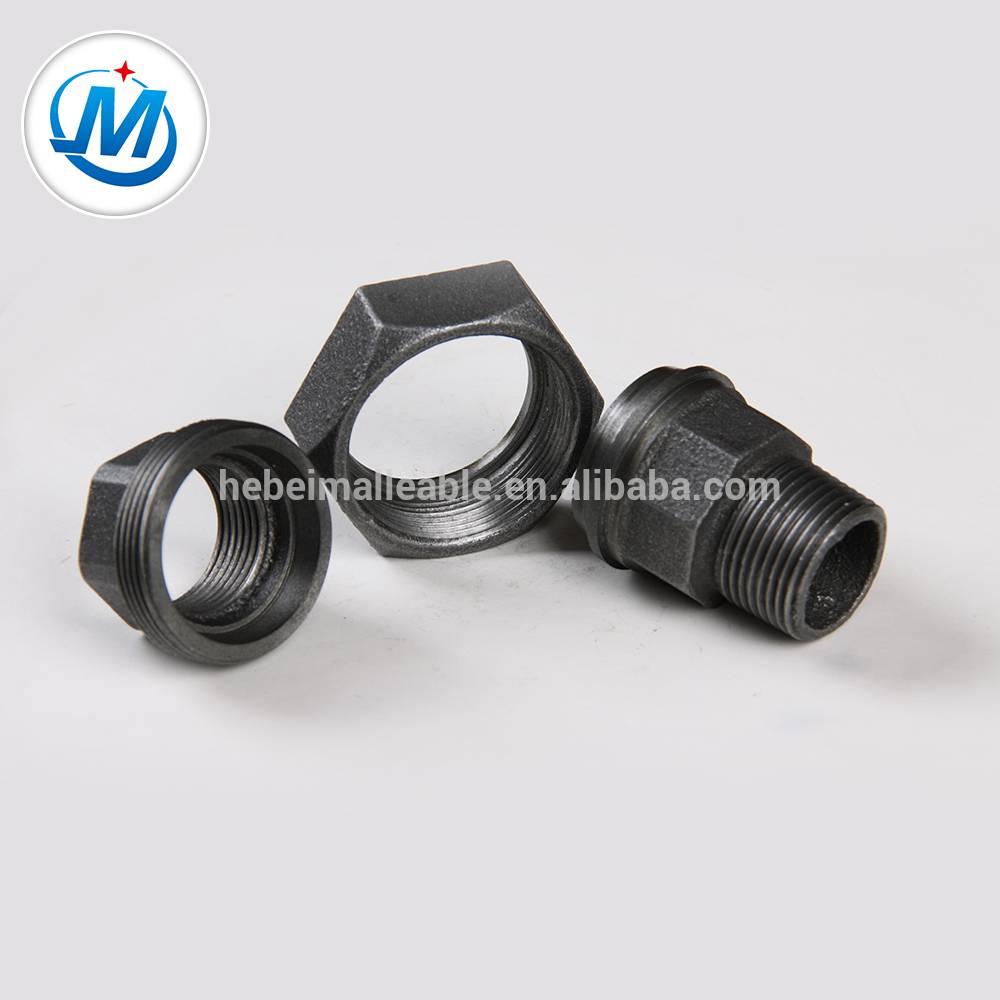Malleable cast iron male and female union elbow