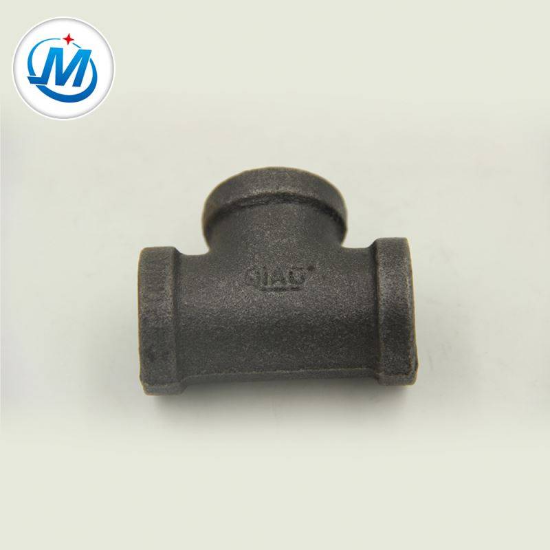 Best Quality Black Malleable Cast Iron Pipe Fittings Plain Equal Tee