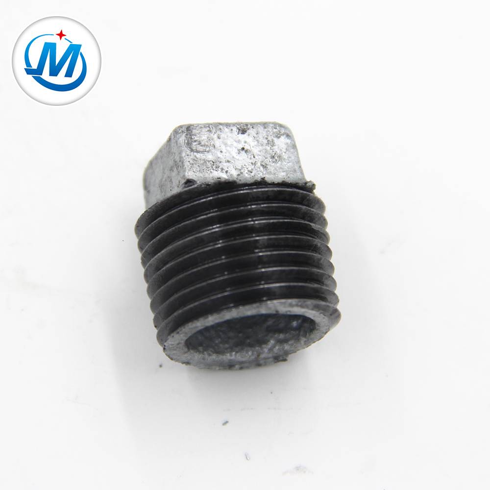 Factory wholesale Beaded Black Pipe Fittings - malleable cast iron pipe fitting galvanized threaded plug – Jinmai Casting