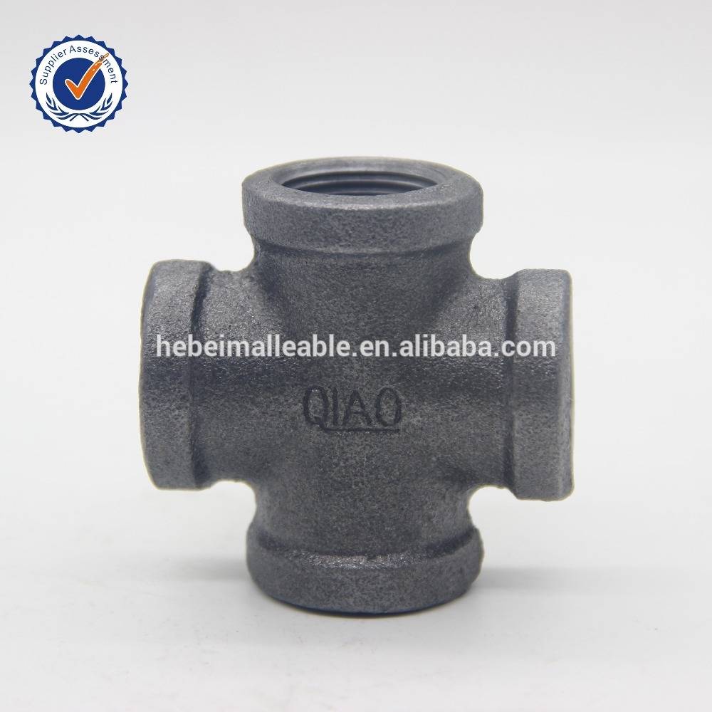 shijiazhuang BS standardmalleable iron pipe fittings 4 way cross