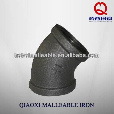 High pressure gi malleable iron pipe fittings with elbow 45degree