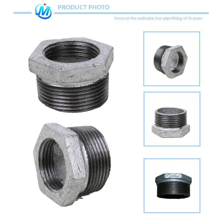 Factory directly Butt Weld Pipe Fittings - QXM brand ANSI threading malleable iron pipe fittings bushing – Jinmai Casting