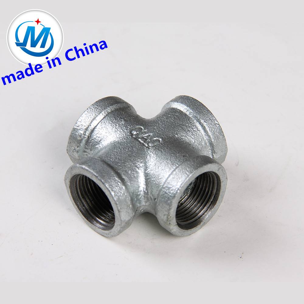New Fashion Design for Irrigation Pipe Fittings - Malleable Iron Pipe Fitting Female Threaded 4 Way Cross Pipe Fittings – Jinmai Casting