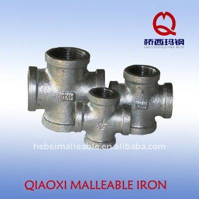 galvanized malleable iron pipe fitting cast screw cross joint