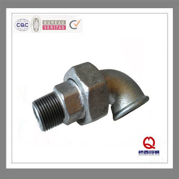 DIN threaded gas malleable iron pipe fitting elbow gasket union
