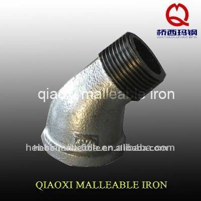 factory customized Corrugated Pipe Size Reducer - 1/2"galvanized malleable iron street 45 degree banded elbow – Jinmai Casting