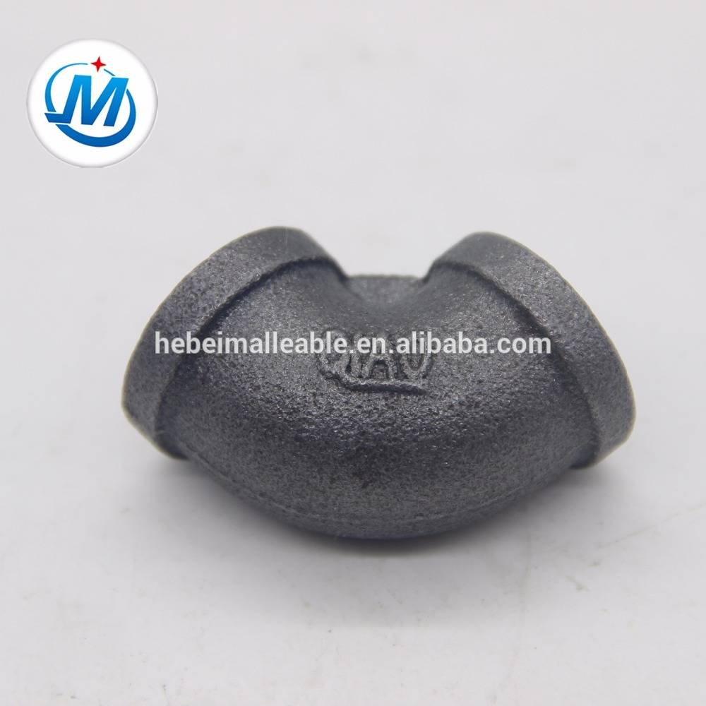 black malleable iron pipe fittings dimension iso49 elbow