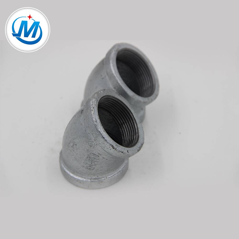 BS Standard ANSI Threading Hot Dipped Galvanized Pipe Fittings 45 Degree Elbow