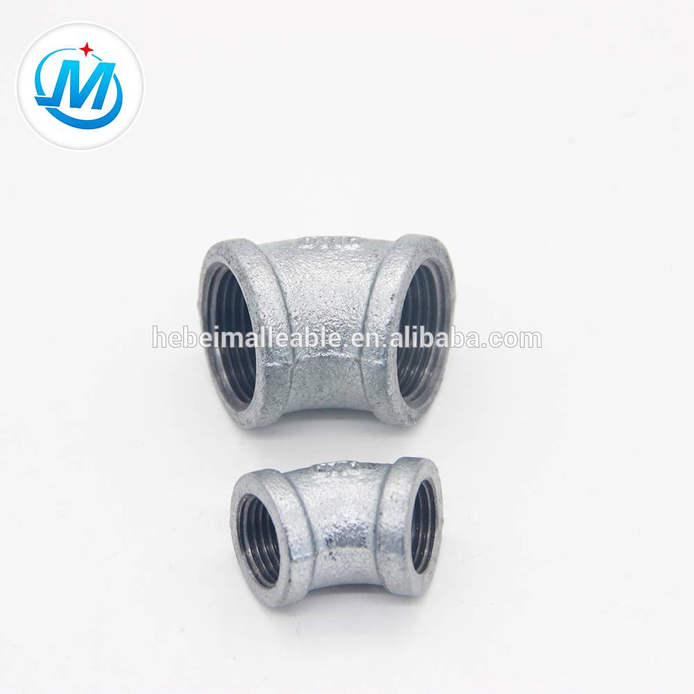 Beaded Type malleable iron pipe fitting elbow 45 Degree