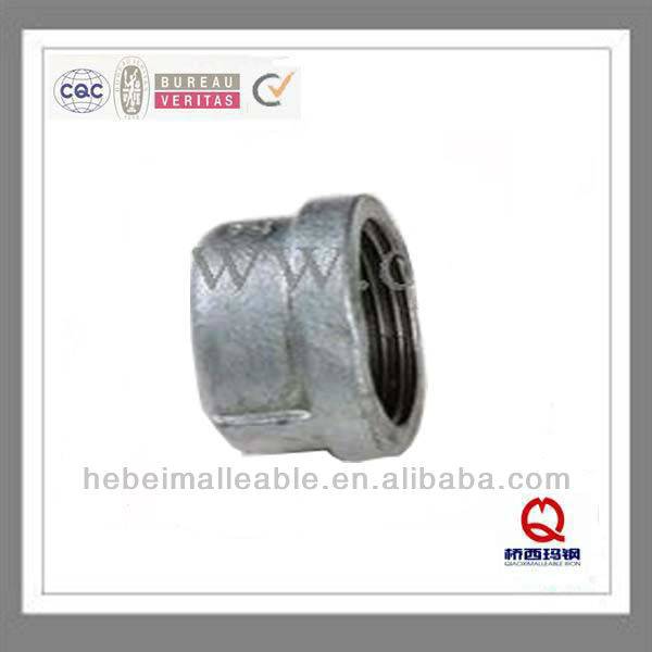 QIAO 1-1/4"hot dipped galvanized malleable iron pipe fittings banded round cap