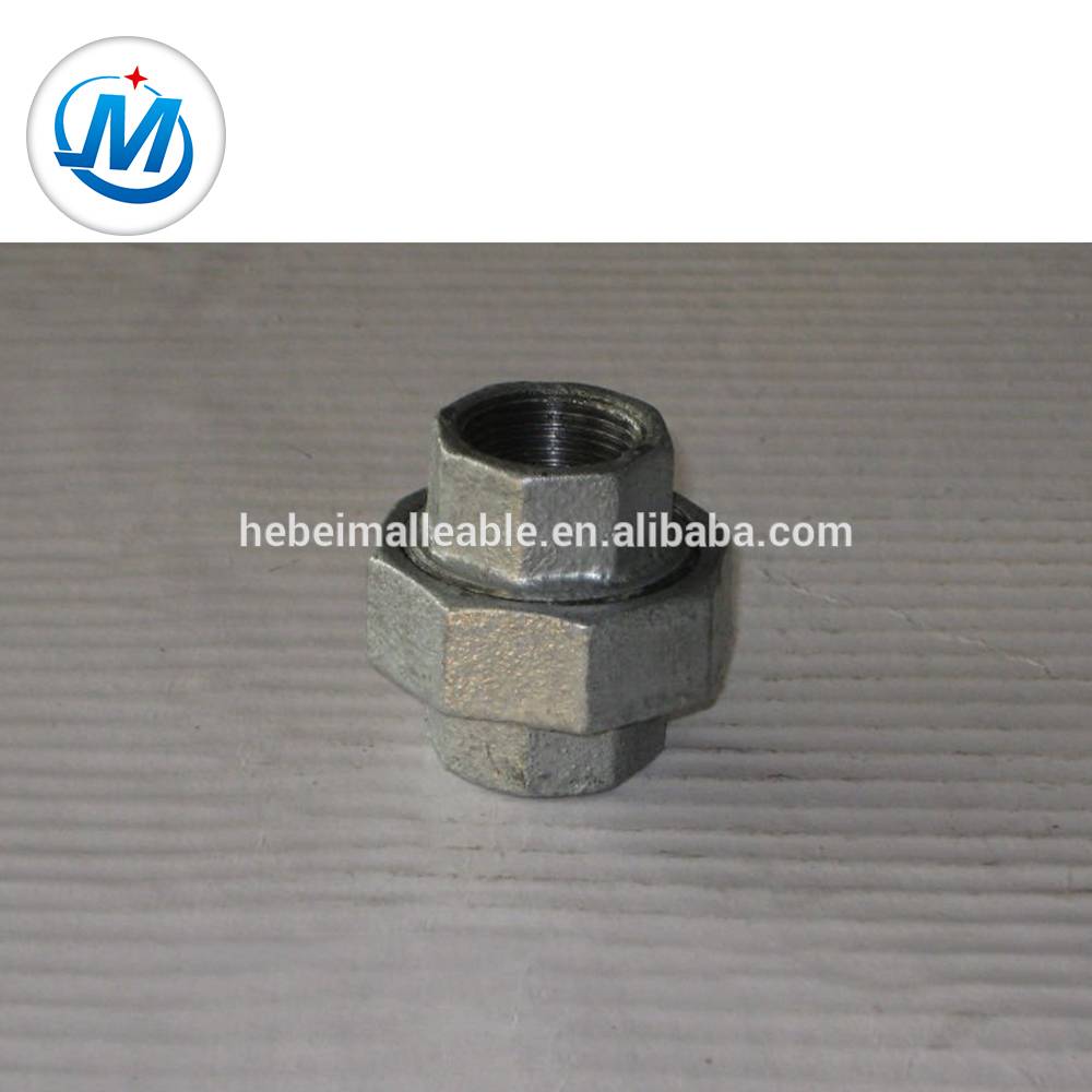 NPT Standard galvanized Malleable iron pipe fitting conical Joint union