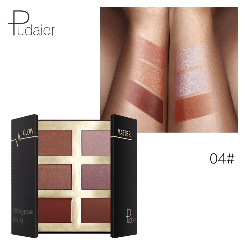  6 Colors Highlighter Powder Kit Eye shadow Palette Makeup Private Label Custom Logo OEM