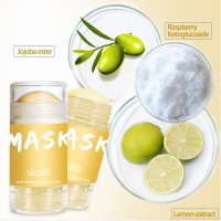 Lemon Vitamin C Brightening Clay Mask Stick Pore Purifying Deep Cleansing Brightening Revitalizing Facial Treatment