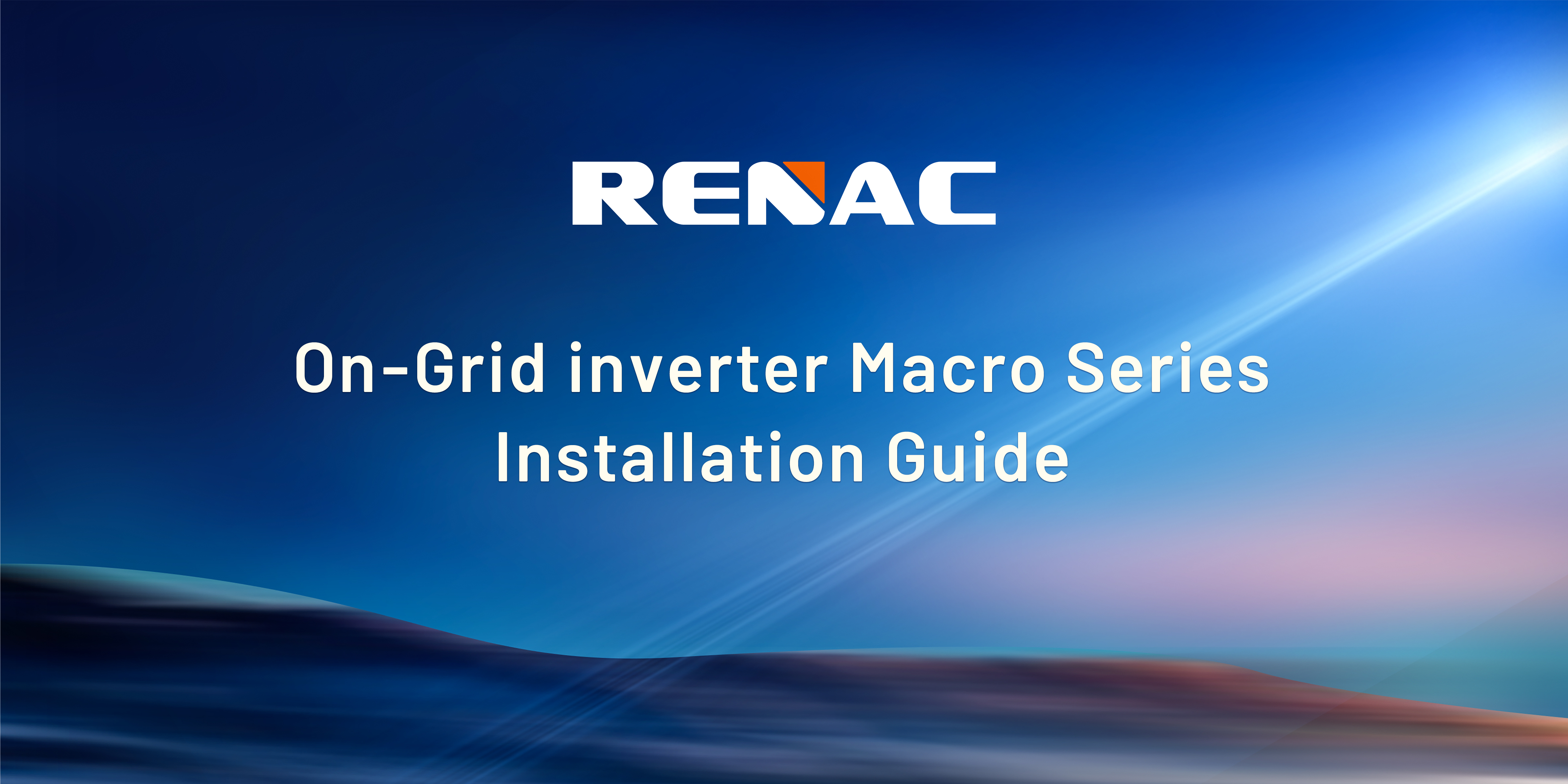 RENAC on-grid inverter Macro Series Installation Guide