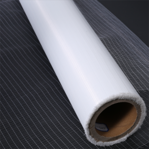 Polyester Laid Scrim Tora Mesh 2,5x10mm Biaxial ji bo Tape Adhesive Giraniya Ronahî ya Herdû Aliyê
