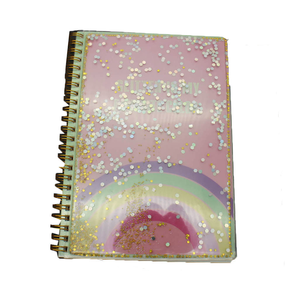 Best-Selling Children\’s Day Gift - bling-bling Shining spiral notebook agenda pvc cover with sequins& removable small beads – Ricky Stationery