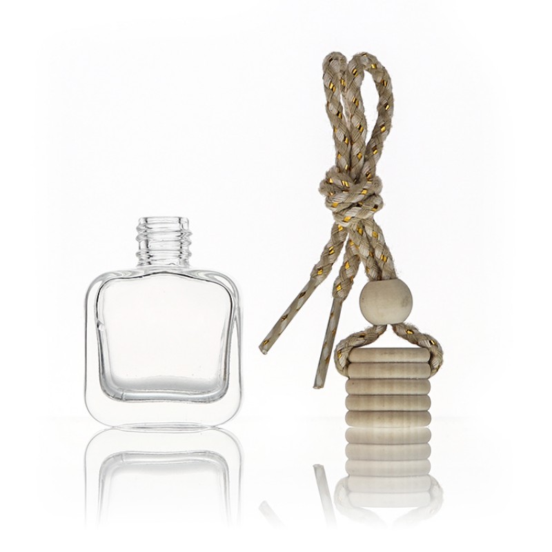 Hotselling 8ml 10ml Clear Rectangle Car Perfume Glass Bottle