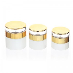 double layer cap 20g 30g 50g Container White Glass Cosmetic Jar