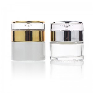 double layer cap 20g 30g 50g Container White Glass Cosmetic Jar