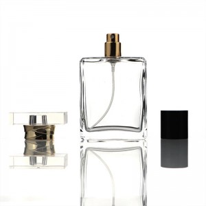 Empty 30ml 50ml 100ml Clear glass perfume bottle with aluminum cap