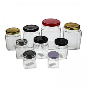 Empty 50ml to 730ml Clear square glass honey jars