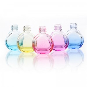 Empty clear  oblateness 10ml car perfume bottle hanging  wooden