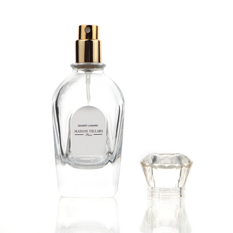 Round 50ml Clear Glass Perfume Bottle With Pump Spray Cap (1)