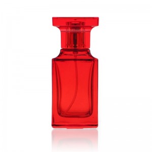 ຮູບແບບໃໝ່ Colorful Glass Cubic Shape Spray Perfume Bottle 30ML 50ML