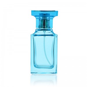 New style Colorful Glass Cubic Shape Spray Perfume Bottle 30ML 50ML