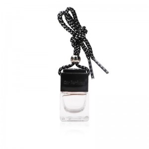 Wholesale 8ml Glass car perfume bottles pendent with metal caps