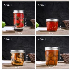 Wide mouth glass honey jar pickle jar 100ml 200ml 300ml