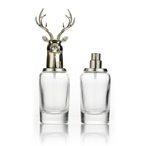 Hotseller 50ml priehľadná guľatá fľaštička na parfum s okrúhlou hlavou beštie