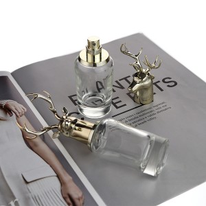 Hotseller 50ml priehľadná guľatá fľaštička na parfum s okrúhlou hlavou beštie