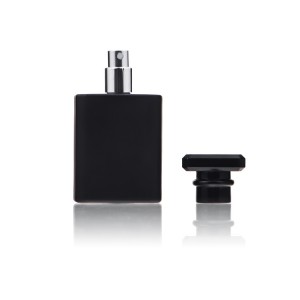 Hotselling 50ml Rectangle Black Perfume Glass Bottle