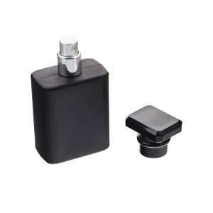 Hotselling 50ml Rectangle Black Perfume Glass Bottle