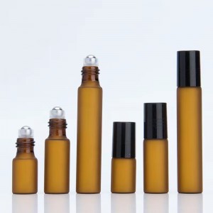 3ml 5ml 10ml Transparent Amber Refillable Glass Essential Oil Roll on Bottle