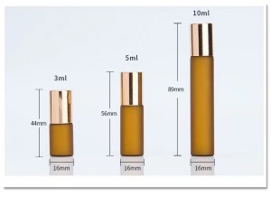 3ml 5ml 10ml Transparent Amber Refillable Glass Essential Oil Roll on Bottle