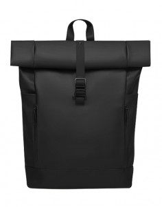 Ang Premium PU leather Expandable Roll Up Backpack nga adunay kompartamento sa Laptop alang sa Negosyo