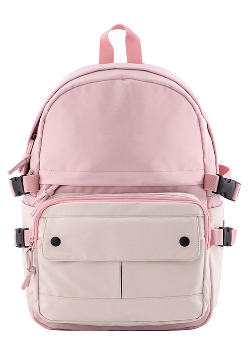 Modern Pink-White Multi-compartment Back to School with 14 Inch Laptop Pocket for Business College Travel