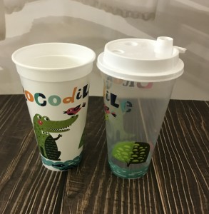 Heat Transfer Label for Taper Plastic Cups Buckets Containers Bowls