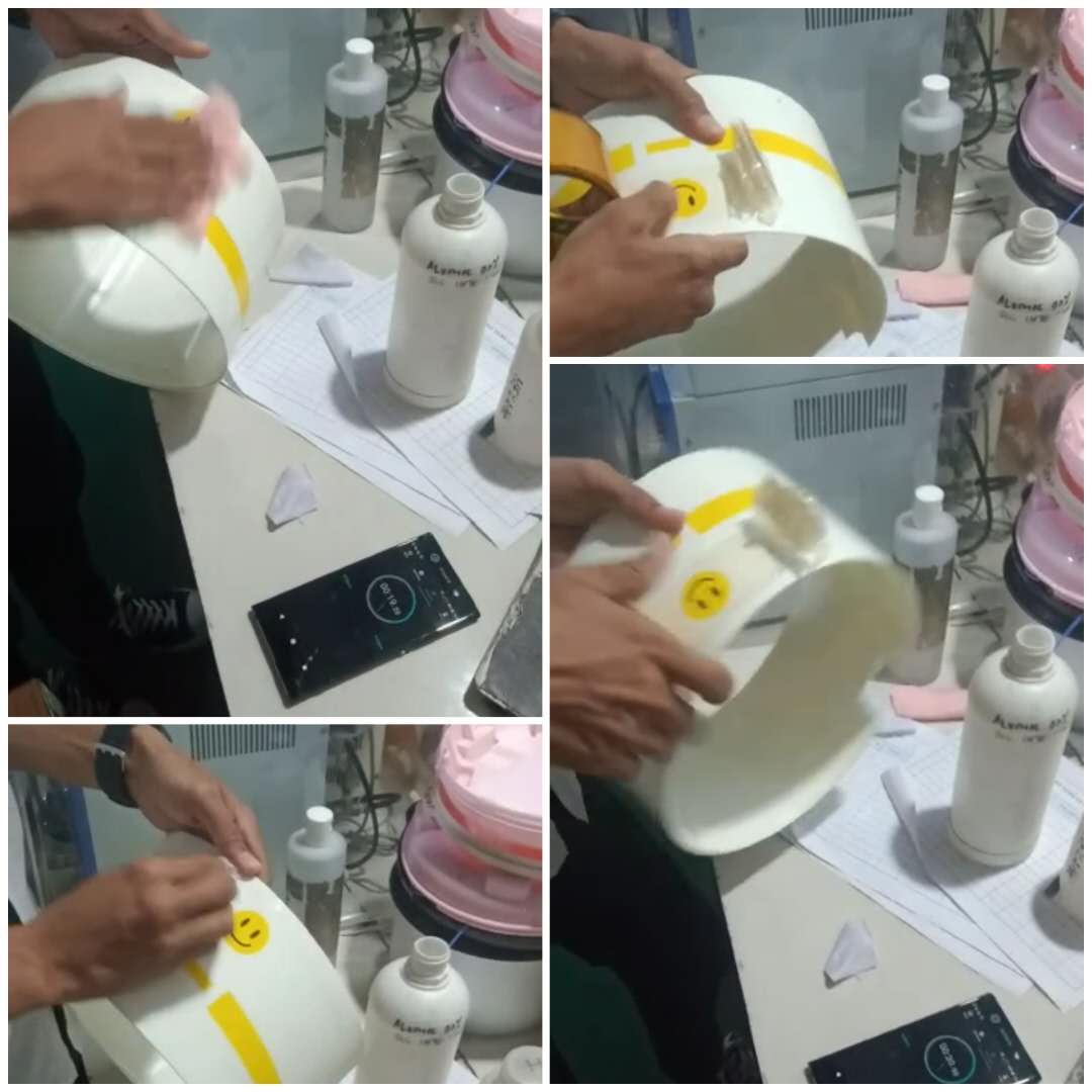 Adhesive tape test and alcohol adhesive test on heat transfer film